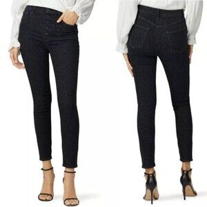 NWT J BRAND Lillie Black Leopard Button Fly Print High Rise‎ Crop Skinny Jeans
